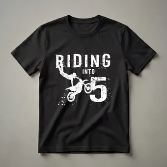 Riding Into 5 Years Old Dirt Bike Graphic T-Shirt for Boys