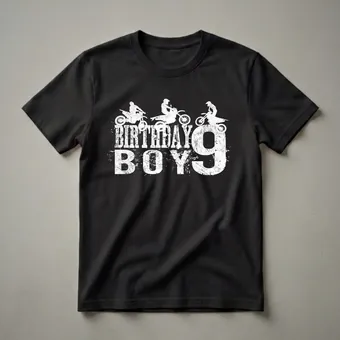 9th Birthday Boy Dirt Bike Graphic T-Shirt for Boys