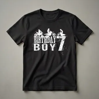 7th Birthday Boy Dirt Bike Graphic T-Shirt for Boys