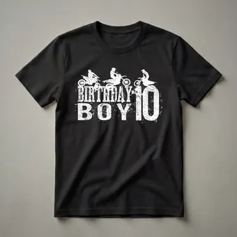 Dirt Bike Birthday Boy 10th Birthday Graphic T-Shirt for Boys
