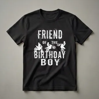 Friend of the Birthday Boy Dirt Bike Graphic T-Shirt