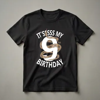 It's My 9th Birthday Snake Graphic T-Shirt for Kids