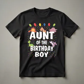 Aunt Of The Birthday Boy Dinosaur Theme Birthday Party T-Shirt