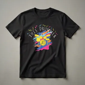 10th Birthday Drummer Graphic T-Shirt for Kids and Teens