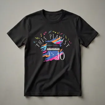 This Pianist Is 10 Years Old 10th Birthday Piano T-Shirt