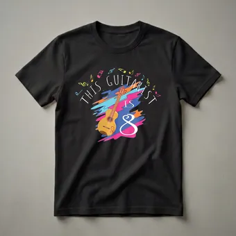 This Guitarist Is 8 Years Old Birthday Graphic T-Shirt for Kids