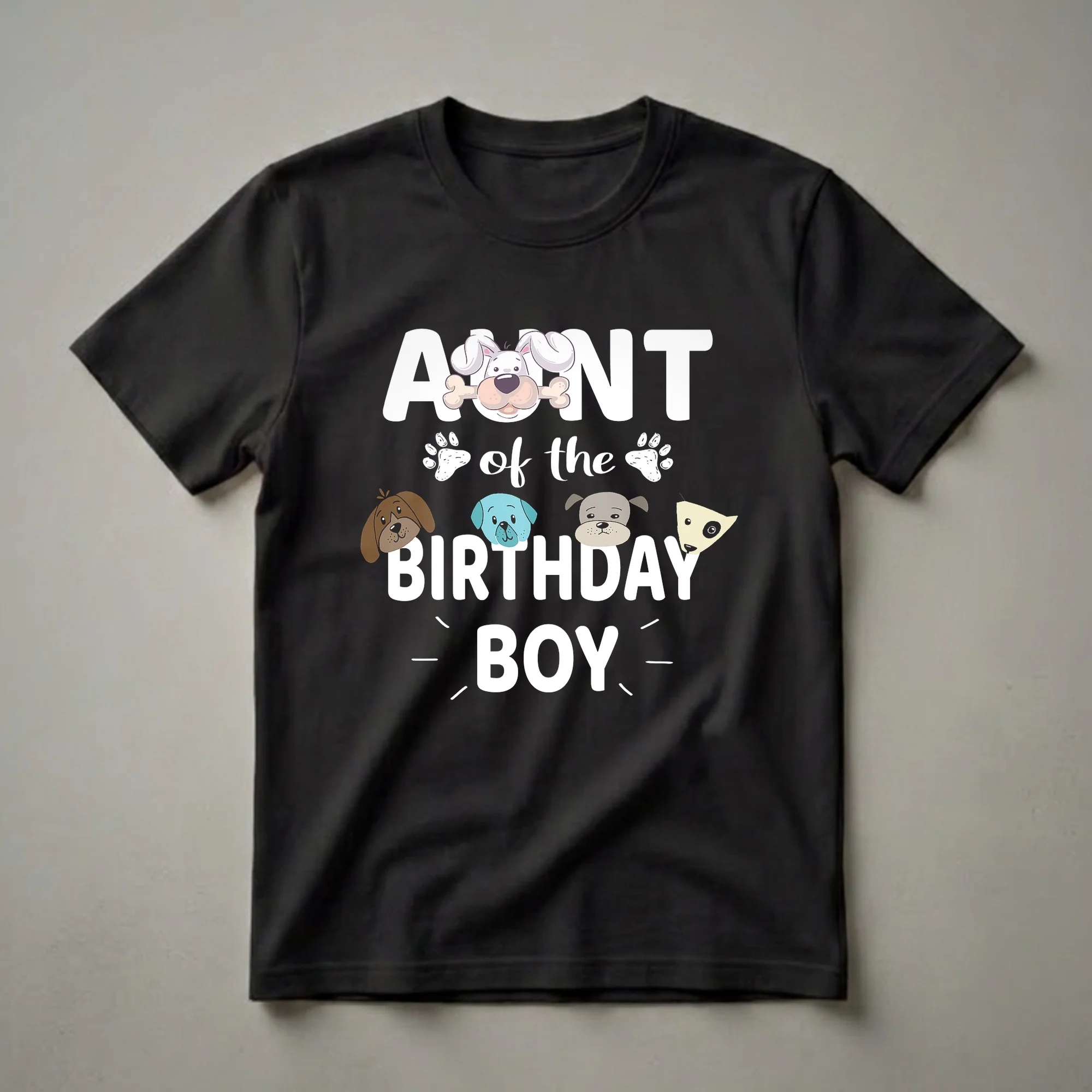 Aunt of the Birthday Boy Dog Lover Graphic T-Shirt