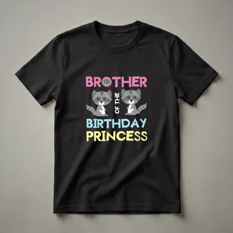 Brother of the Birthday Princess Raccoon Graphic T-Shirt