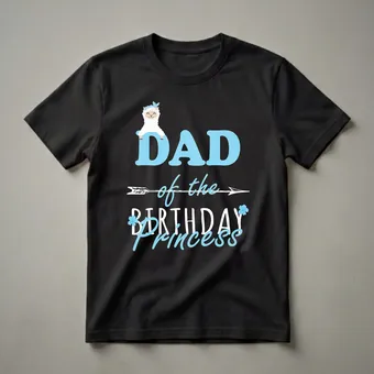 Dad Of The Birthday Princess Llama Graphic T-Shirt