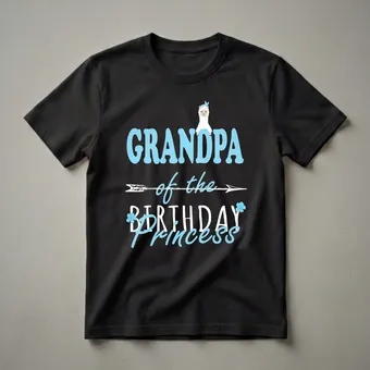 Grandpa Of The Birthday Princess Llama Graphic T-Shirt for Grandpas