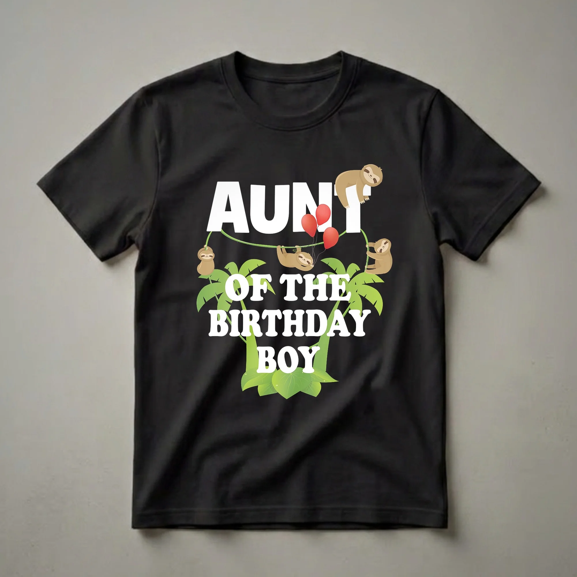 Aunt Of The Birthday Boy Sloth Graphic T-Shirt for Kids