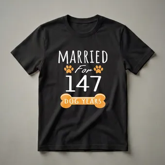 Married 21 Years For 147 Dog Years Anniversary Shirt