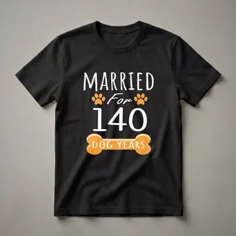 20th Anniversary Married For 140 Dog Years Graphic T-Shirt