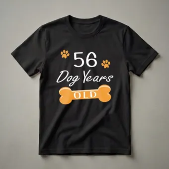56 Dog Years Old Funny 8th Birthday Puppy Lover T-Shirt