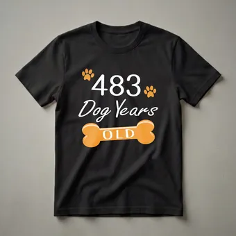 483 Dog Years Old Funny 69th Birthday Dog Lover T-Shirt