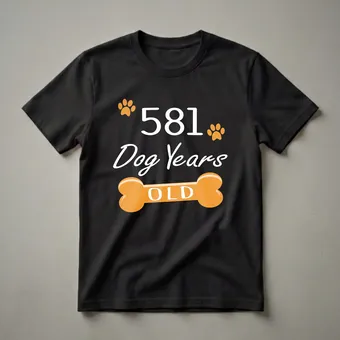 581 Dog Years Old Funny 83rd Birthday T-Shirt for Dog Lovers