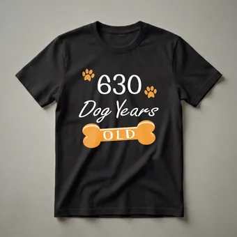 630 Dog Years Old Funny 90th Birthday Dog Lover T-Shirt