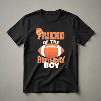 Friend of the Birthday Boy American Football Graphic T-Shirt