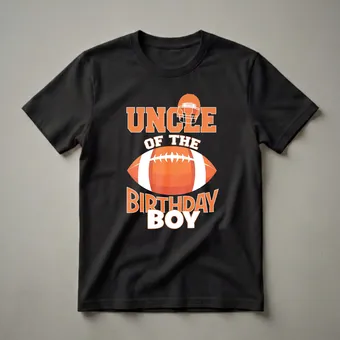 Uncle of the Birthday Boy American Football Graphic T-Shirt