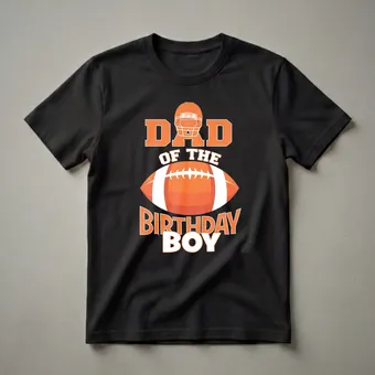 Dad Of The Birthday Boy American Football Helmet T-Shirt