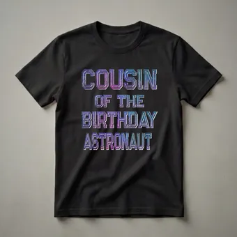 Cousin of the Birthday Astronaut Space Theme Graphic T-Shirt