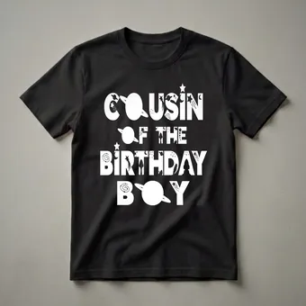 Cousin of the Birthday Astronaut Boy Space Theme T-Shirt