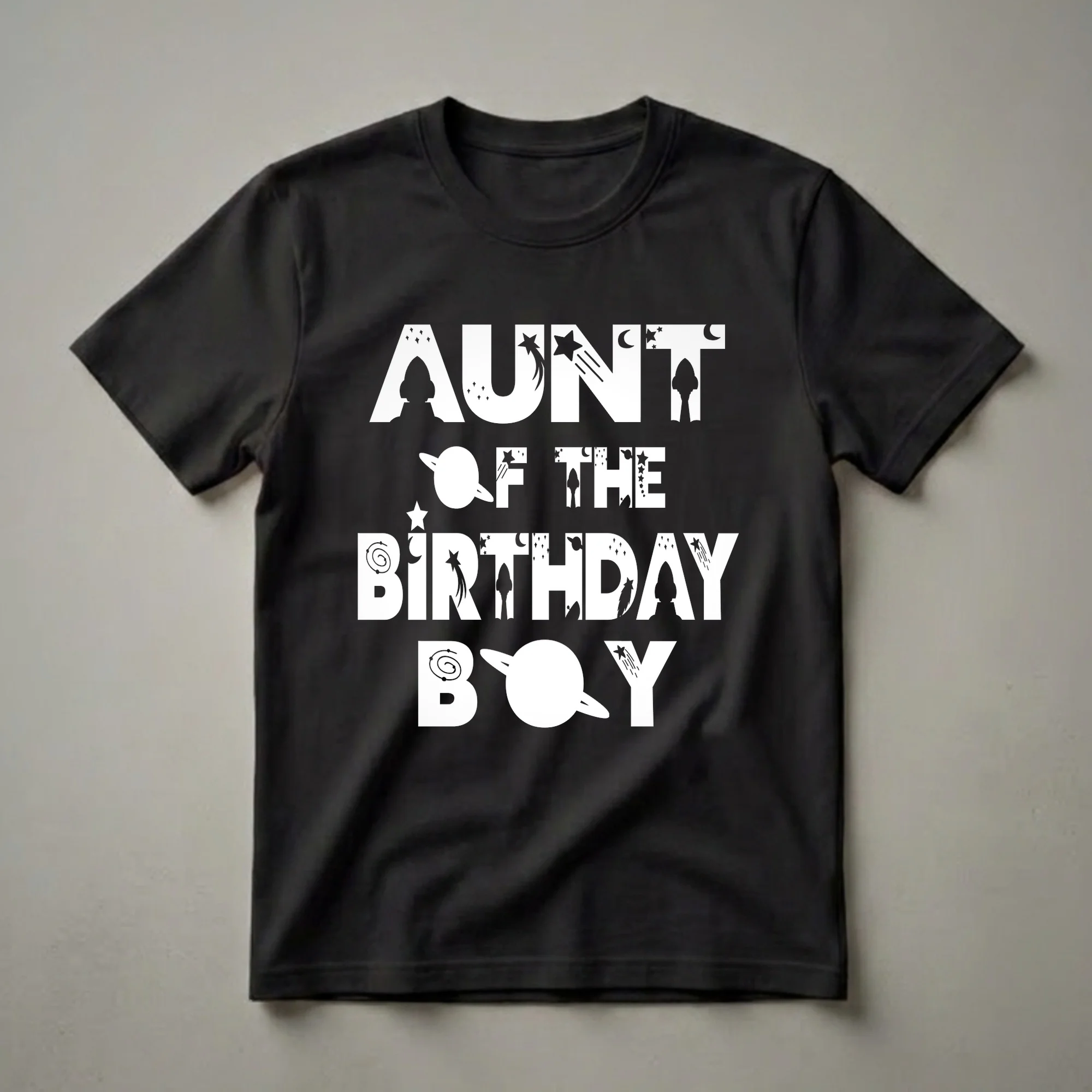 Aunt Of The Birthday Astronaut Boy Space Theme T-Shirt