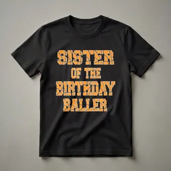 Sister of the Birthday Baller Basketball T-Shirt