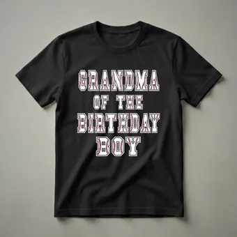 Grandma of the Birthday Boy Baseball Graphic T-Shirt