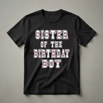 Sister of the Birthday Baller Baseball Graphic Themed T-Shirt