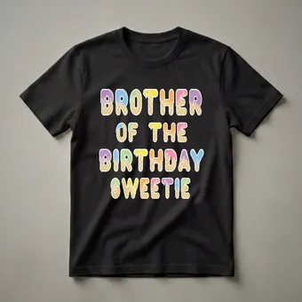 Brother of the Birthday Sweetie Ice Cream Cone Graphic T-Shirt