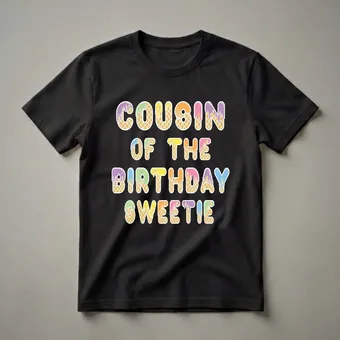 Cousin of the Birthday Sweetie Ice Cream Cone Graphic T-Shirt
