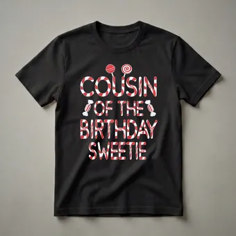Cousin of the Birthday Sweetie Candy Themed Birthday Shirt