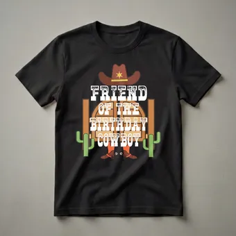 Friend of the Birthday Cowboy Western Rodeo Graphic T-Shirt