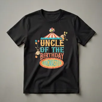 Uncle of the Birthday Ringmaster Circus Graphic T-Shirt