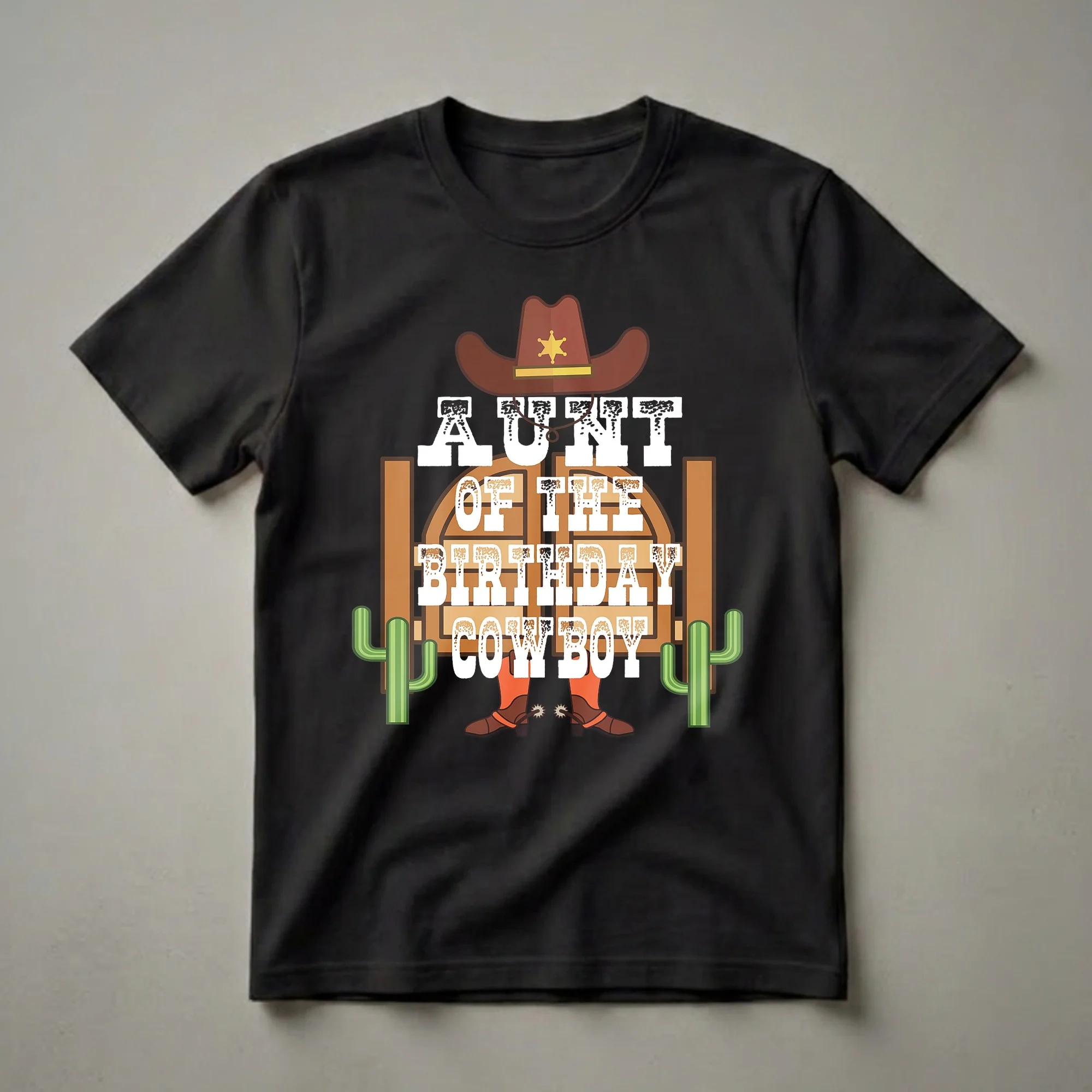 Aunt of the Birthday Cowboy Western Rodeo Graphic T-Shirt