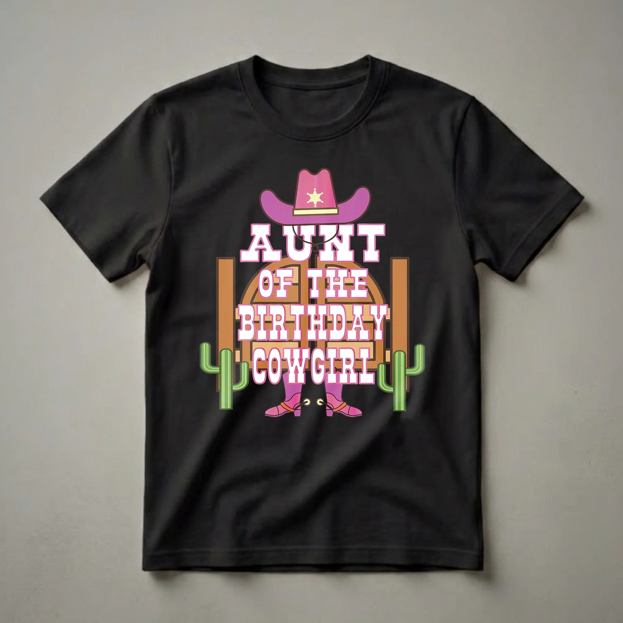 Aunt of the Birthday Cowgirl Rodeo Graphic T-Shirt