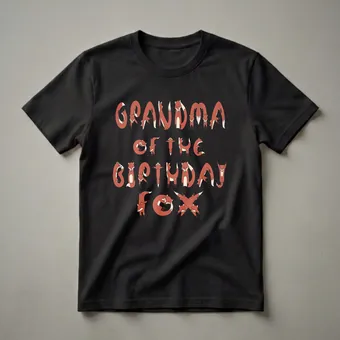Grandma Of The Birthday Fox Graphic T-Shirt for Grandchildren