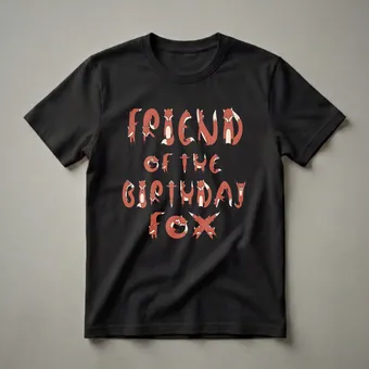 Friend Of The Birthday Fox Graphic T-Shirt for Kids and Adults
