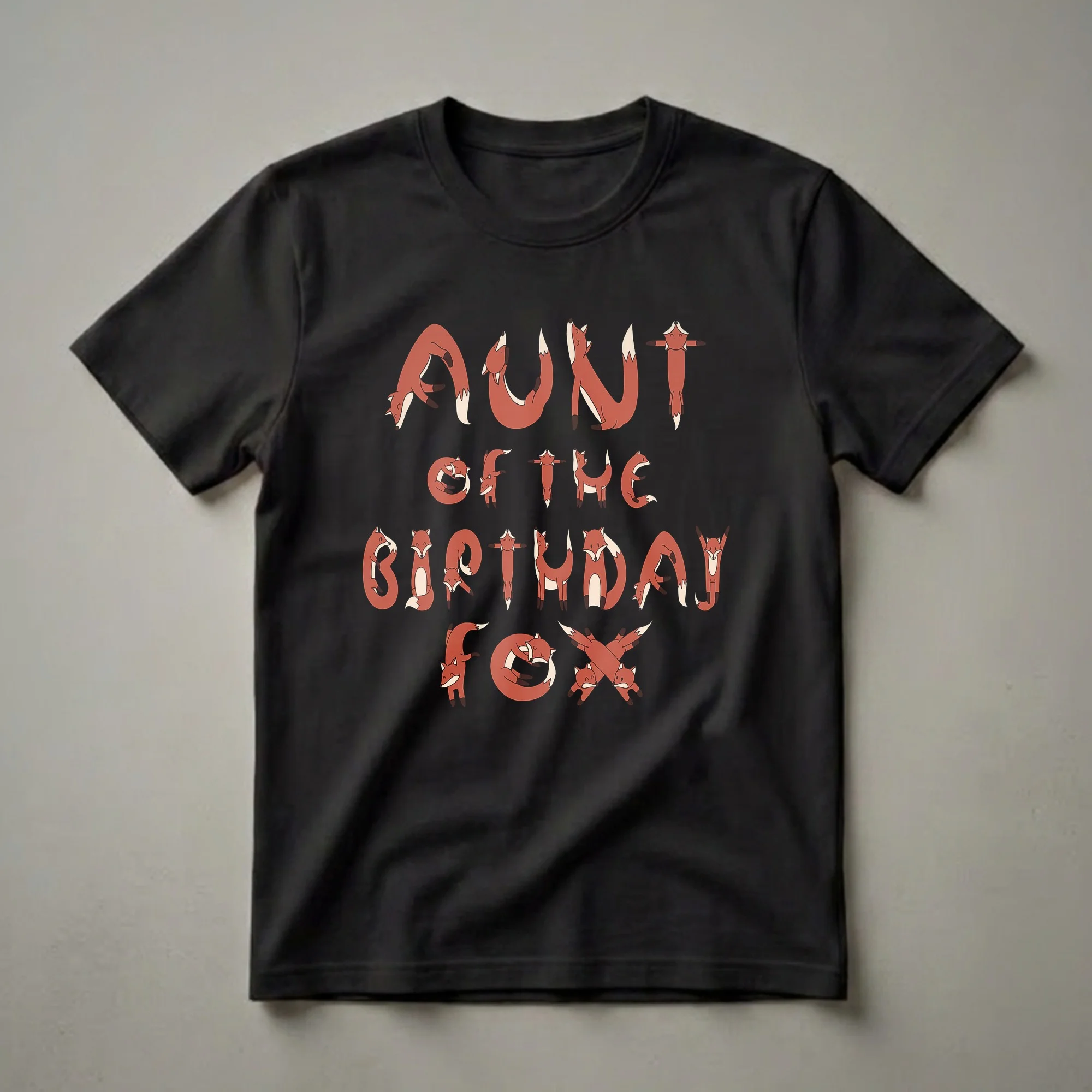 Aunt Of The Birthday Fox Graphic T-Shirt for Family Parties
