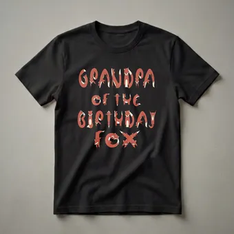 Grandpa Of The Birthday Fox Boys And Girls Graphic T-Shirt