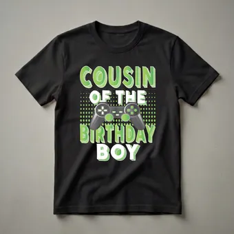 Cousin of the Birthday Boy Gamer T-Shirt for Birthday Parties