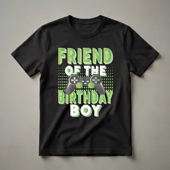 Friend Of The Birthday Boy Gamer T-Shirt for Party