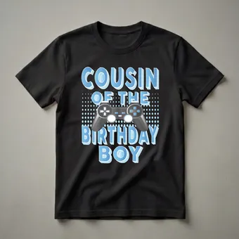 Cousin of the Birthday Boy Gamer B-day T-Shirt for Birthday Parties