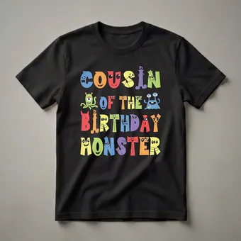 Cousin Of The Birthday Monster Graphic T-Shirt for Kids