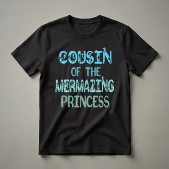 Cousin of the Mermazing Princess Mermaid Birthday Girl T-Shirt