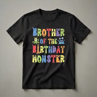 Brother Of The Birthday Monster Graphic T-Shirt for Kids