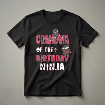 Grandma of the Birthday Ninja Boy and Girl T-Shirt