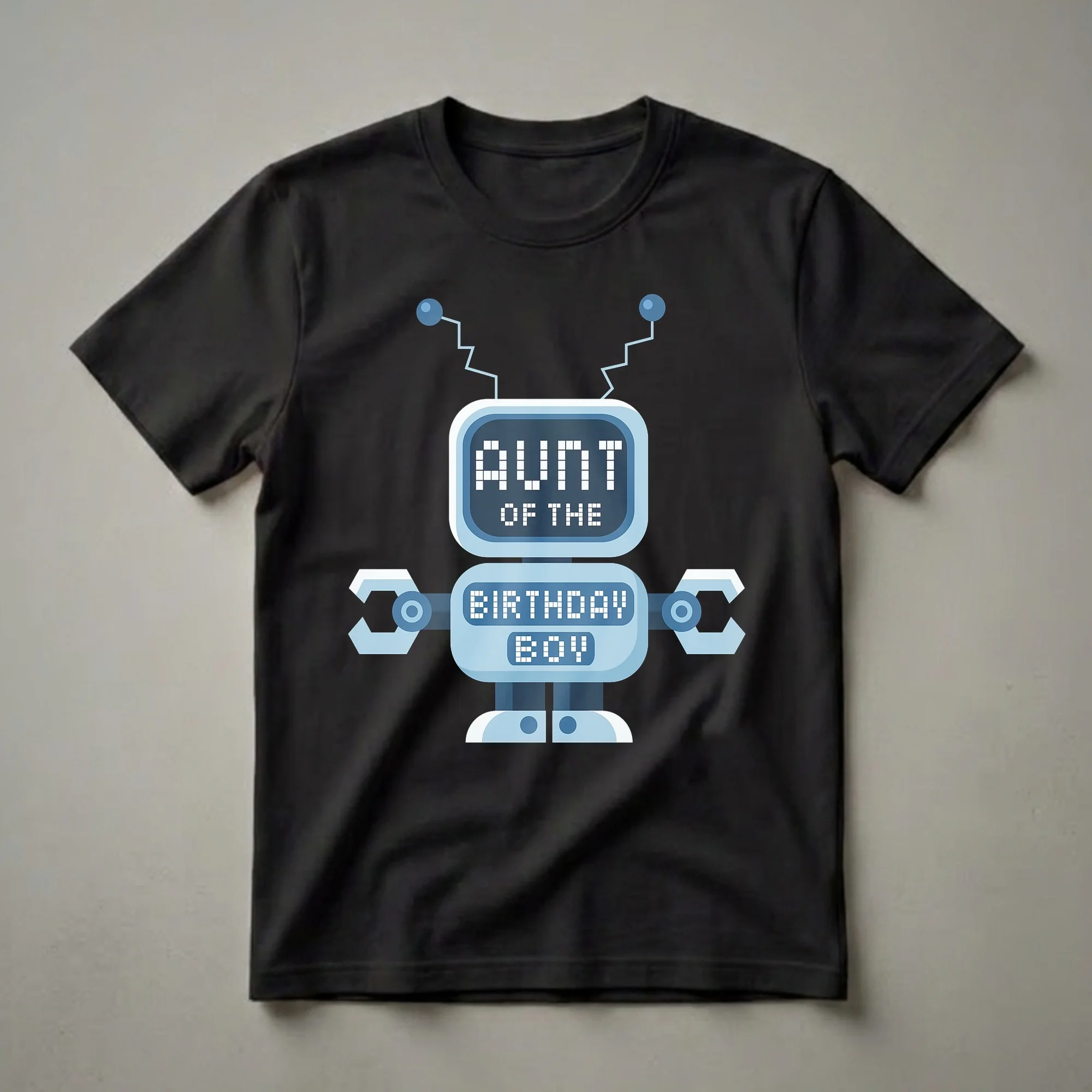 Aunt Of The Birthday Boy Robot Graphic T-Shirt for Robot Lovers