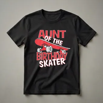 Aunt of the Birthday Skater Graphic T-Shirt for Family